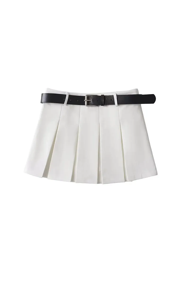 QK0623 Pleated Mini Skirt