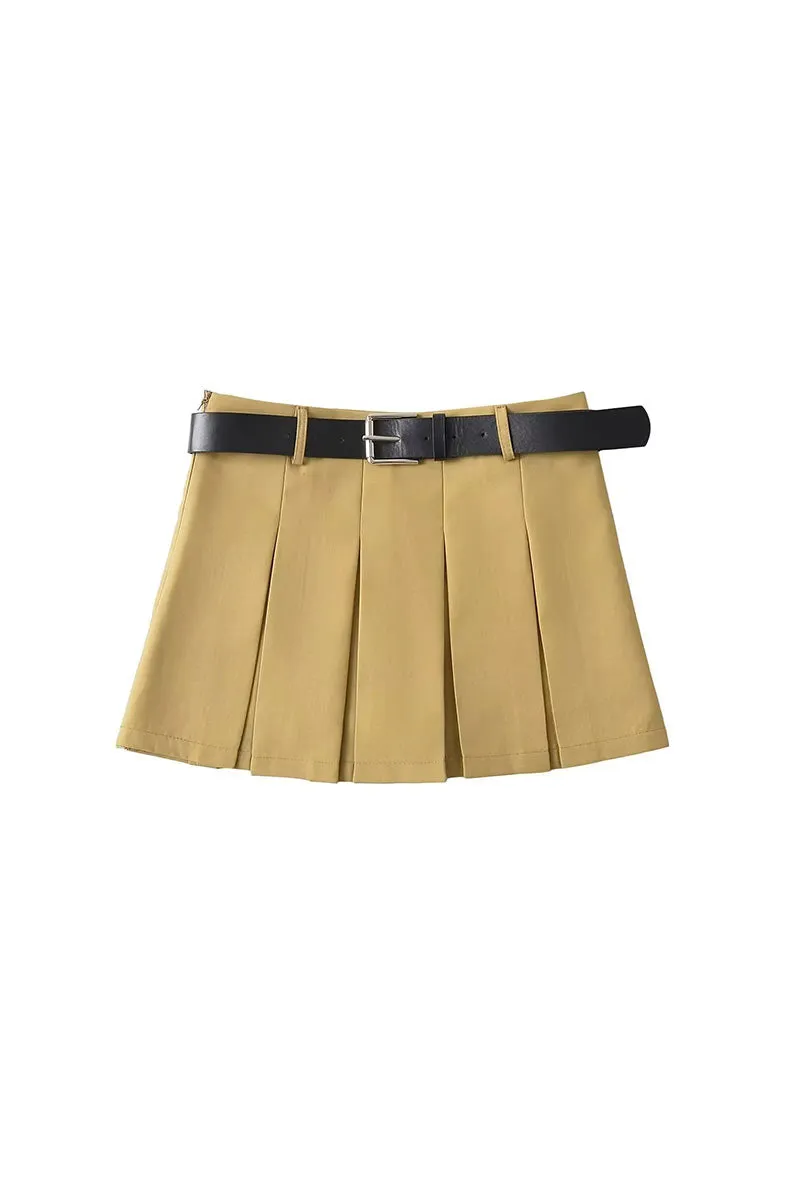 QK0623 Pleated Mini Skirt