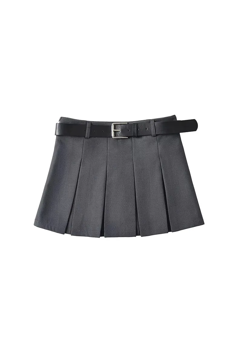 QK0623 Pleated Mini Skirt