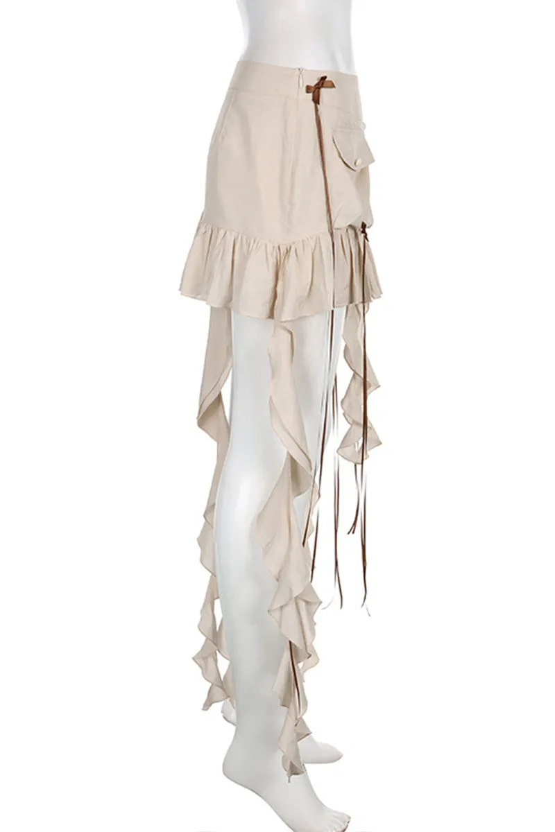 QQ3310 Ruffle Mini Skirt