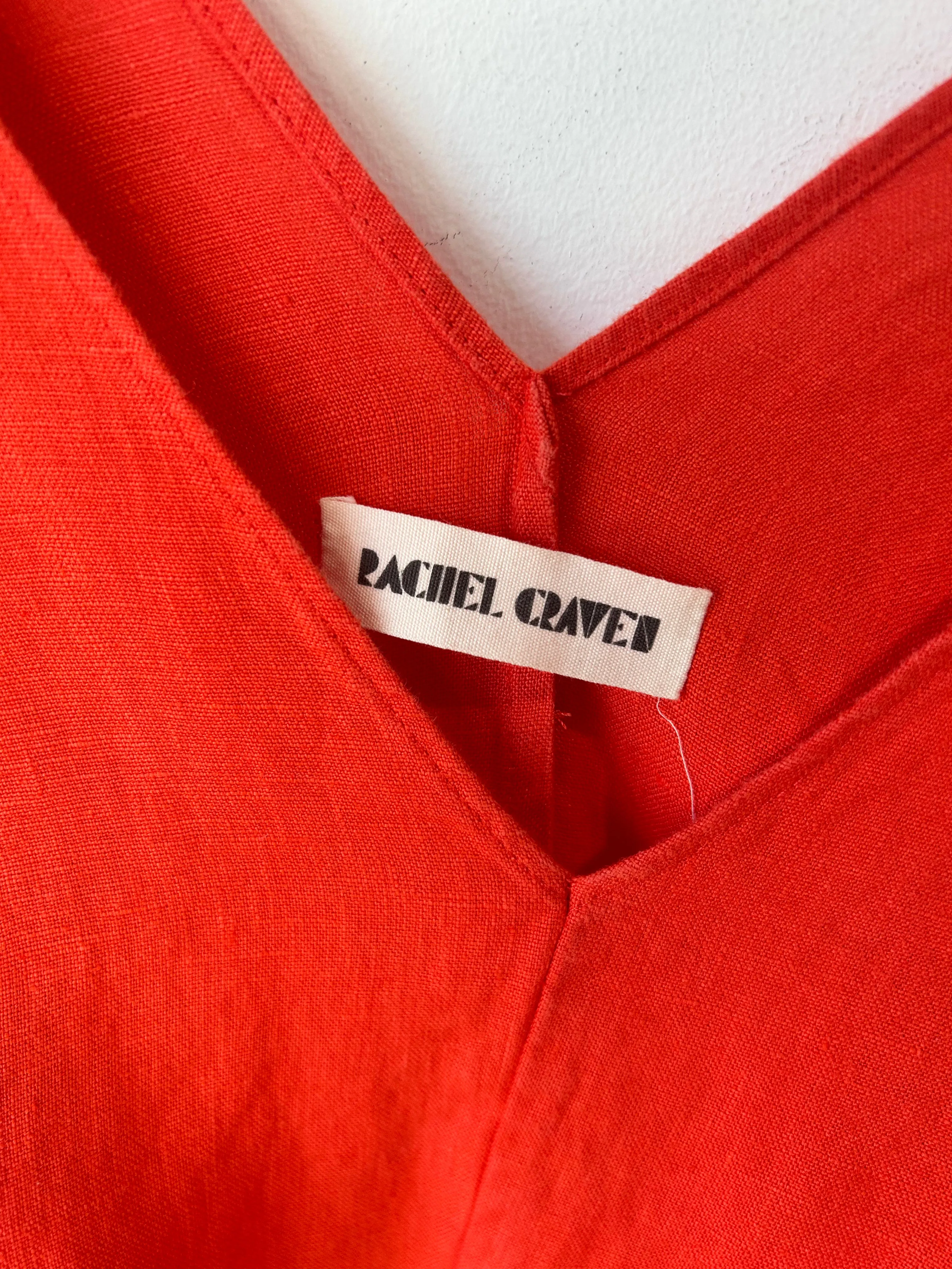 Rachel Craven Bright Red Linen Jumpsuit