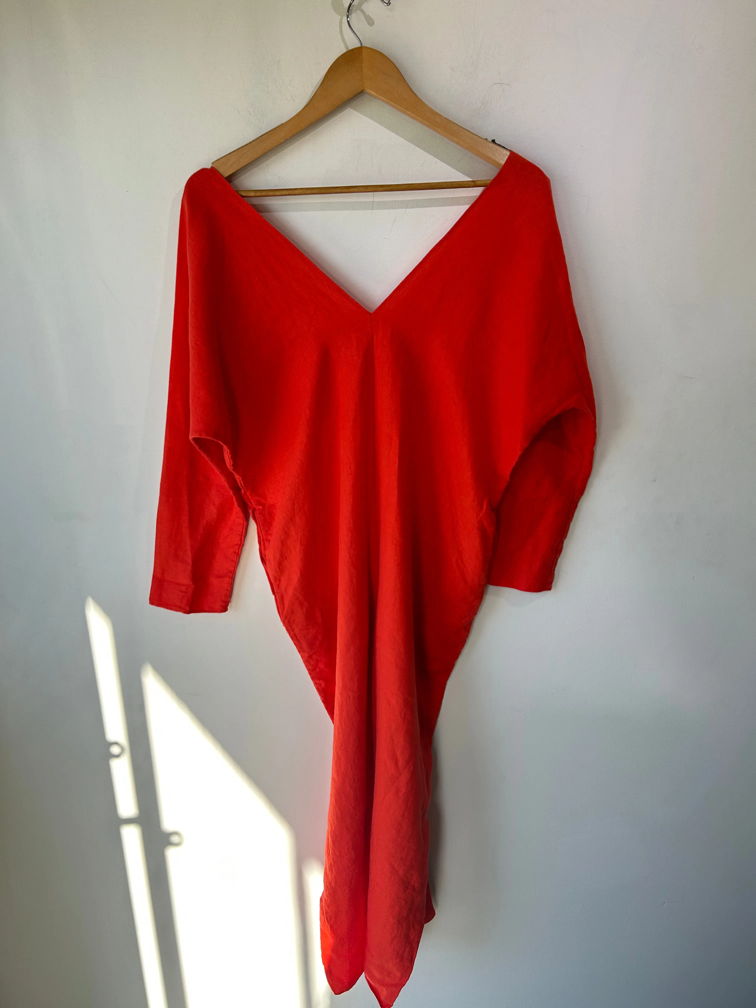 Rachel Craven Bright Red Linen Jumpsuit
