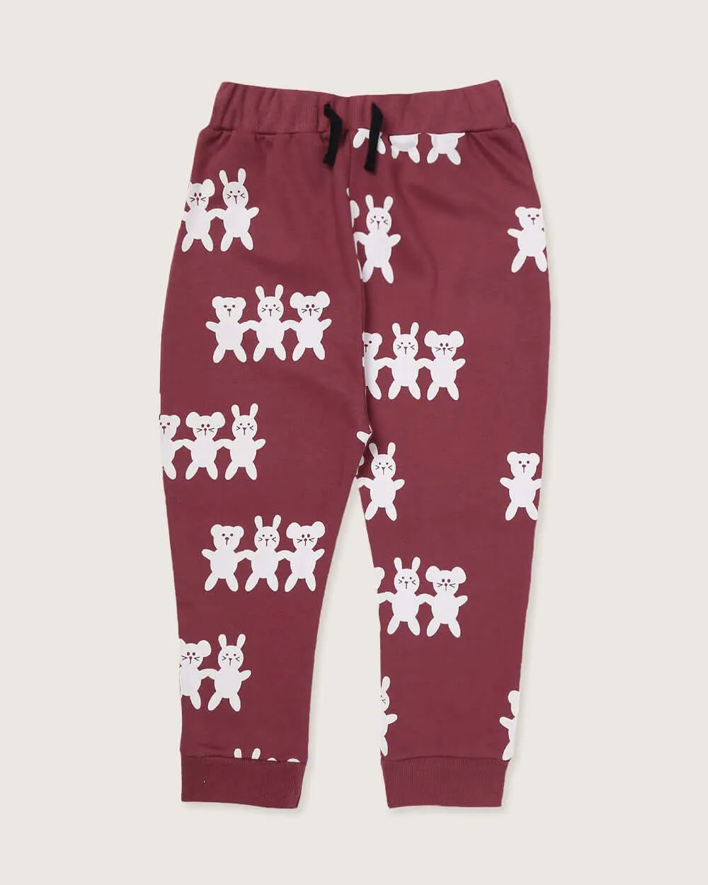 Red Best Friends Print Harem Style Joggers