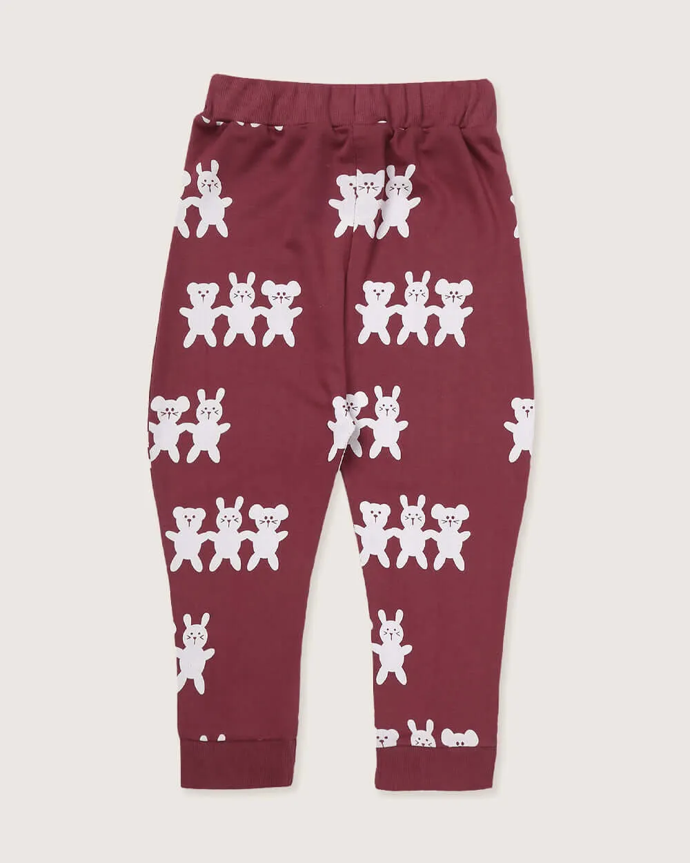 Red Best Friends Print Harem Style Joggers