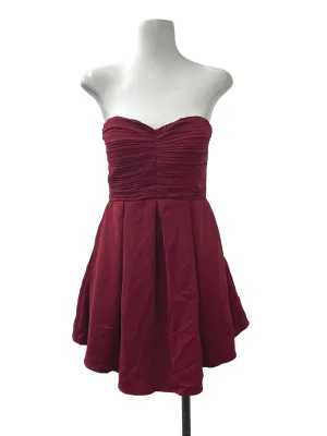 Red Pleated Sweetheart Dress