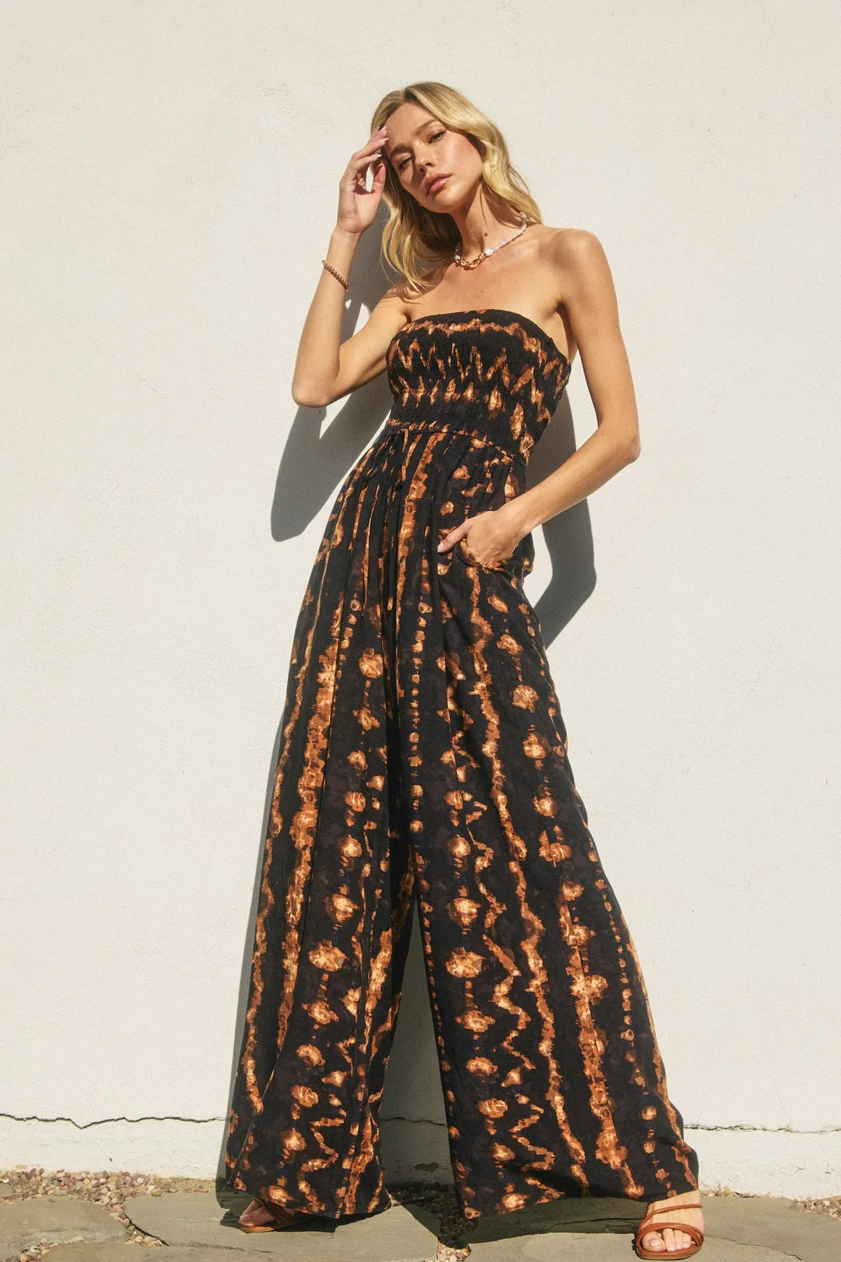 Reyna Strapless Wide Leg Jumpsuit