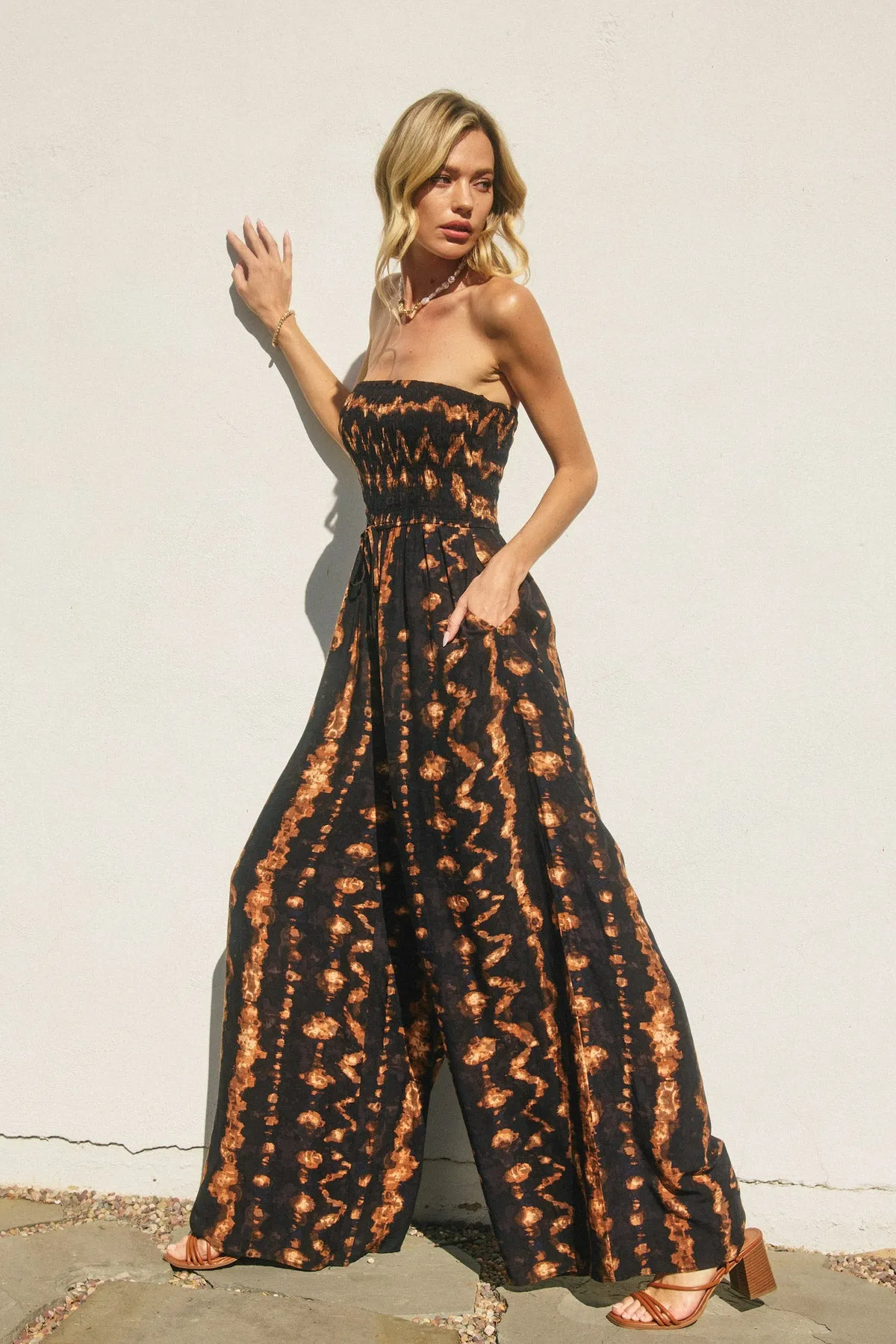 Reyna Strapless Wide Leg Jumpsuit