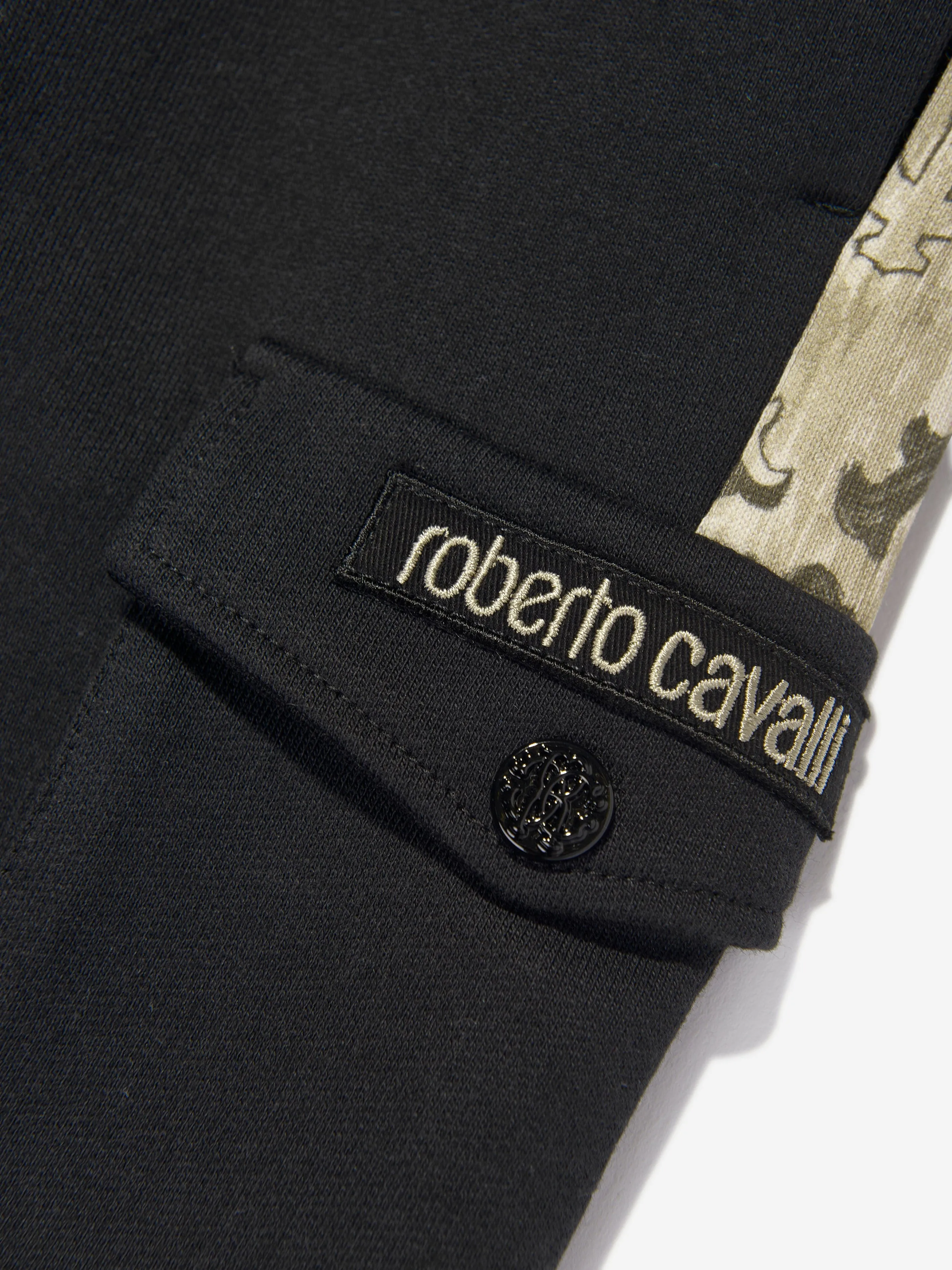 Roberto Cavalli Boys Logo Joggers in Black