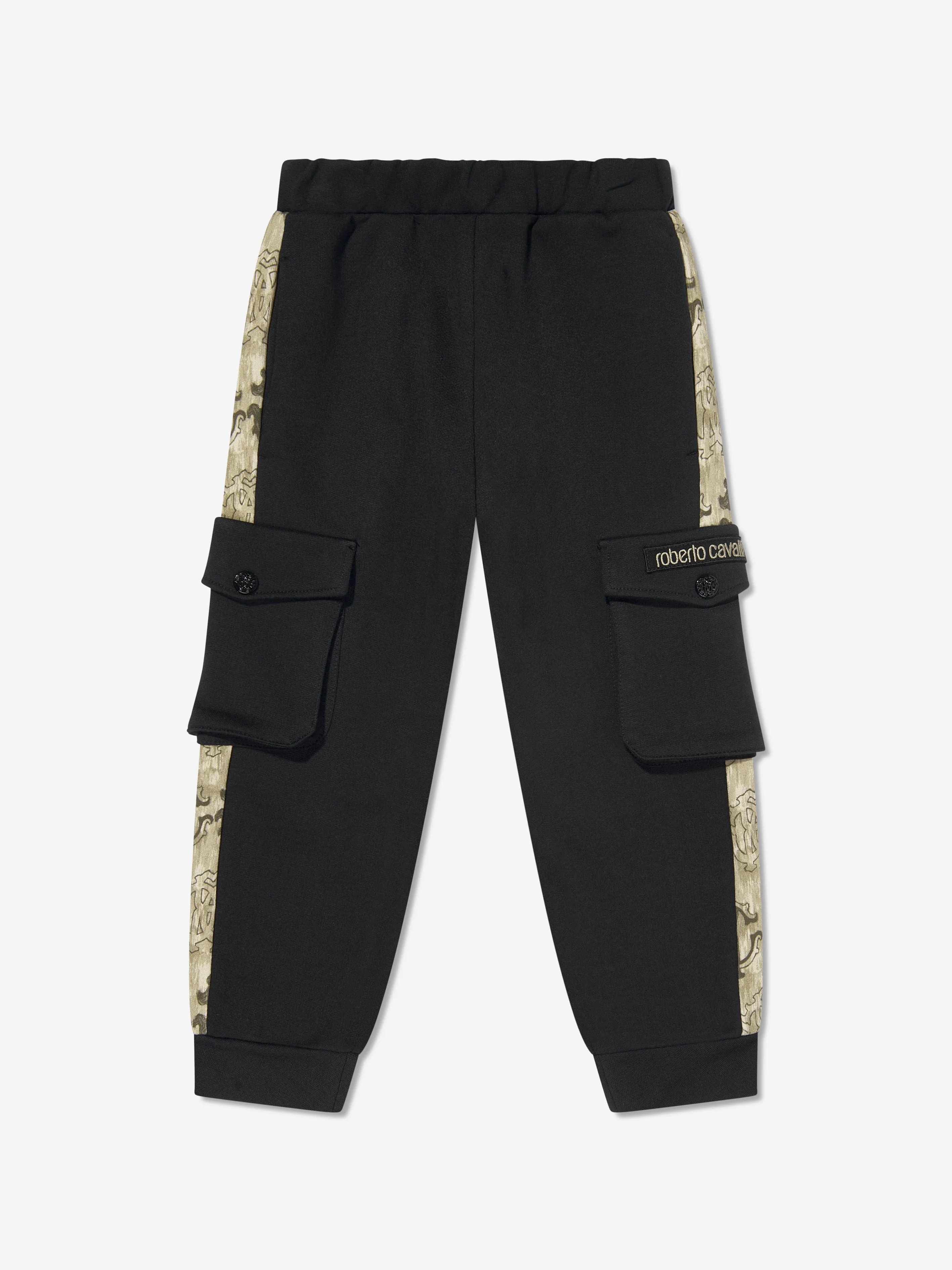 Roberto Cavalli Boys Logo Joggers in Black