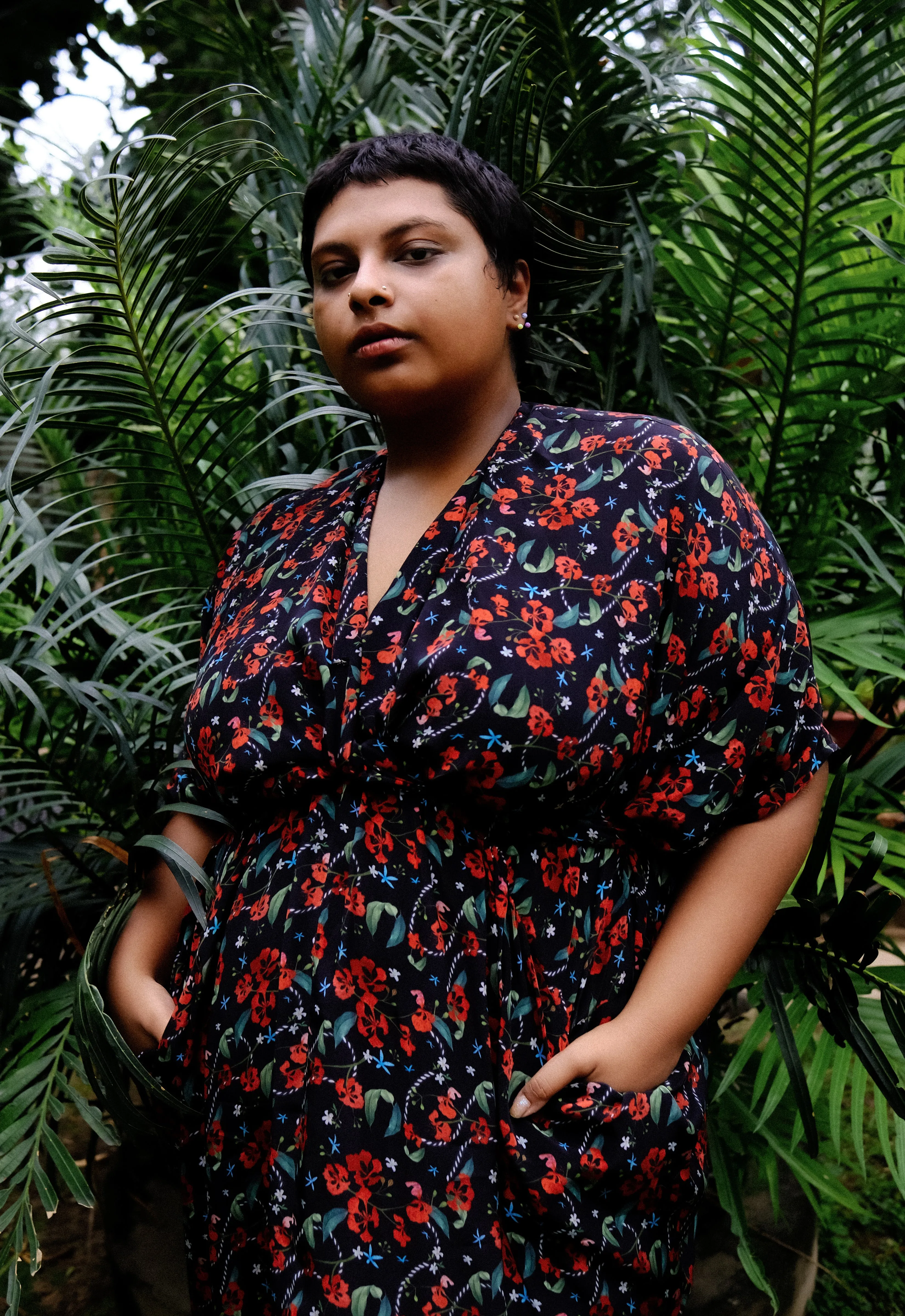 Royal Poinciana Front Or Back Tie Kaftaan Dress