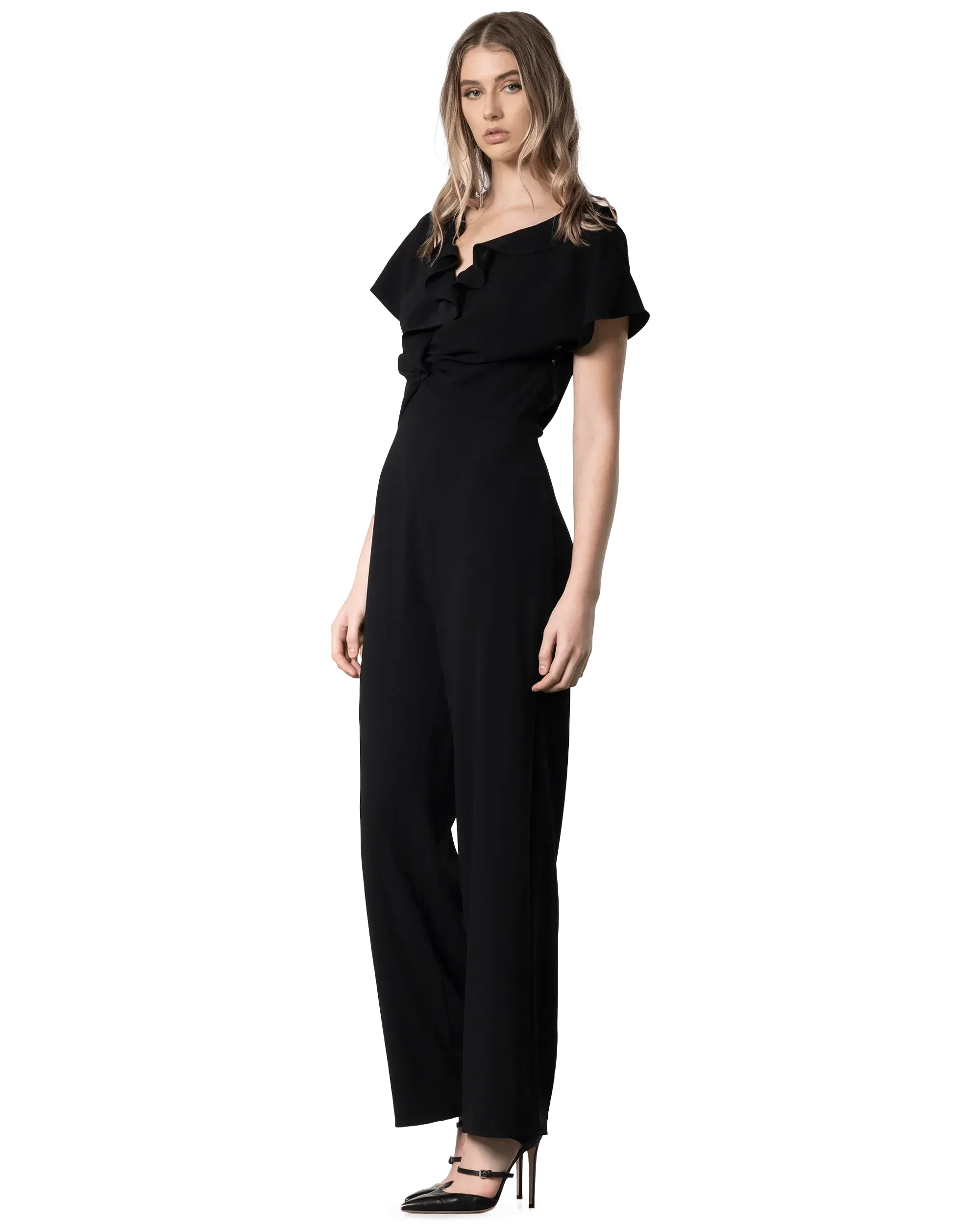Ruffled Front Jumpsuit