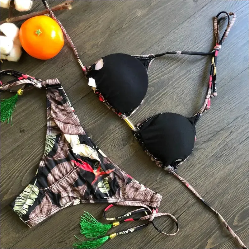 Ruotongsept bikini women's swimsuit new swimwear female sexy bikinis set push up swimming