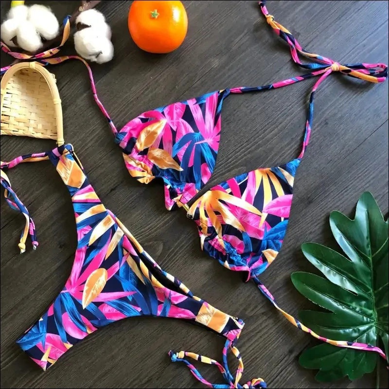 Ruotongsept bikini women's swimsuit new swimwear female sexy bikinis set push up swimming
