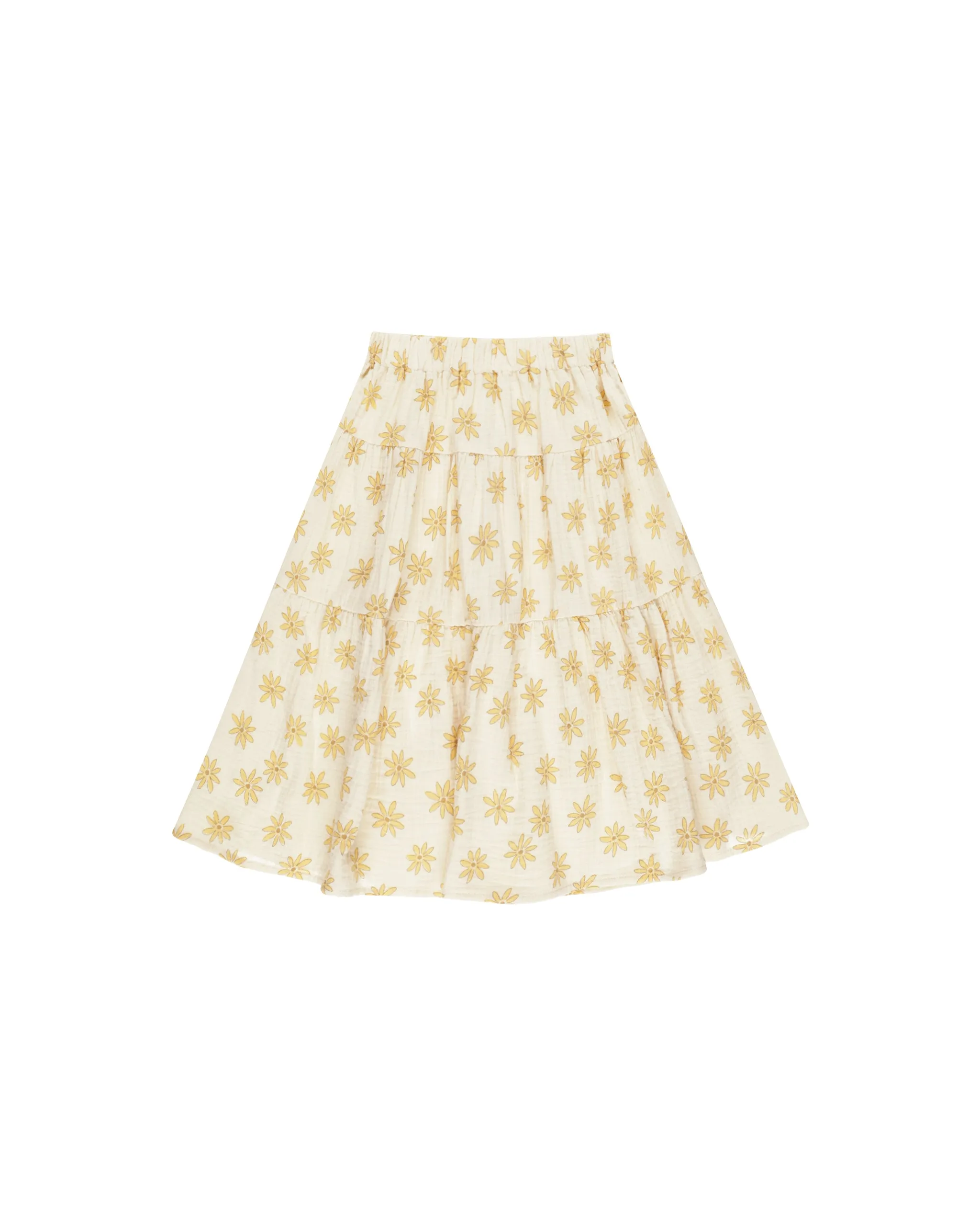 RYLEE   CRU Tiered Midi Skirt  || Daisies