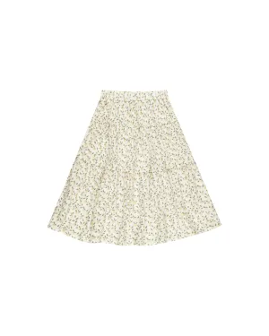RYLEE   CRU Tiered Midi Skirt  || Lemons