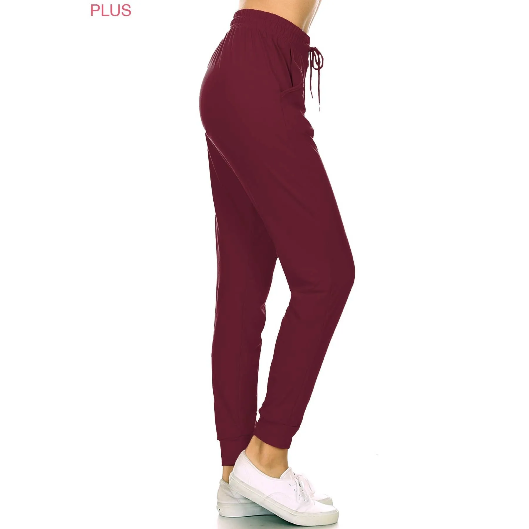 SALE Plus Size Buttery Soft Solid Joggers with Drawstring
