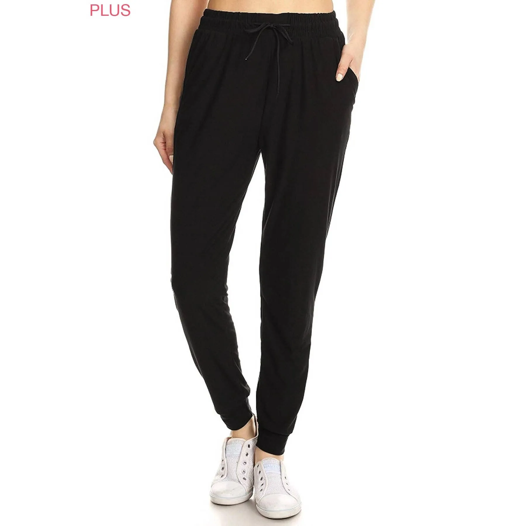 SALE Plus Size Buttery Soft Solid Joggers with Drawstring