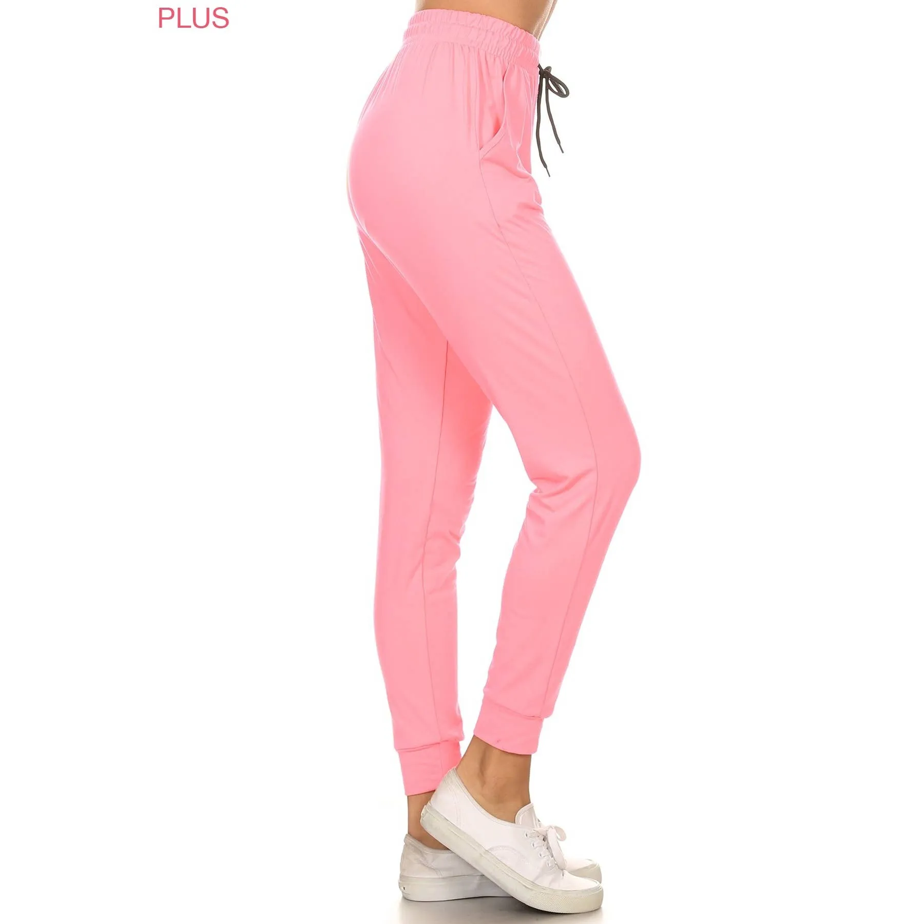 SALE Plus Size Buttery Soft Solid Joggers with Drawstring
