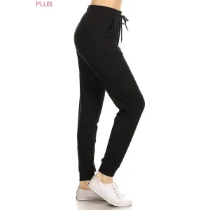 SALE Plus Size Buttery Soft Solid Joggers with Drawstring