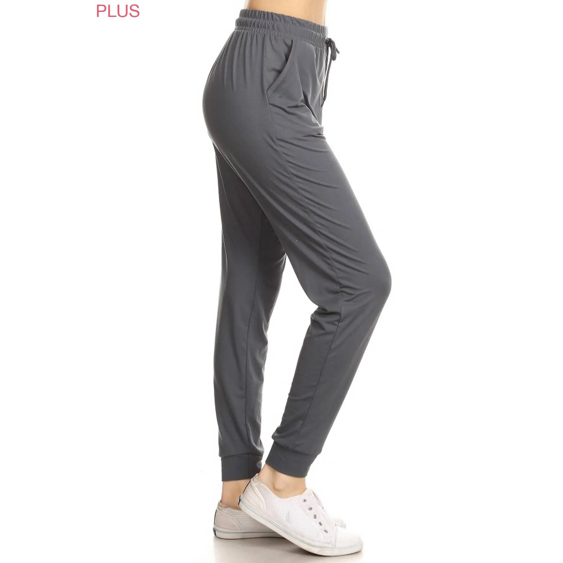 SALE Plus Size Buttery Soft Solid Joggers with Drawstring