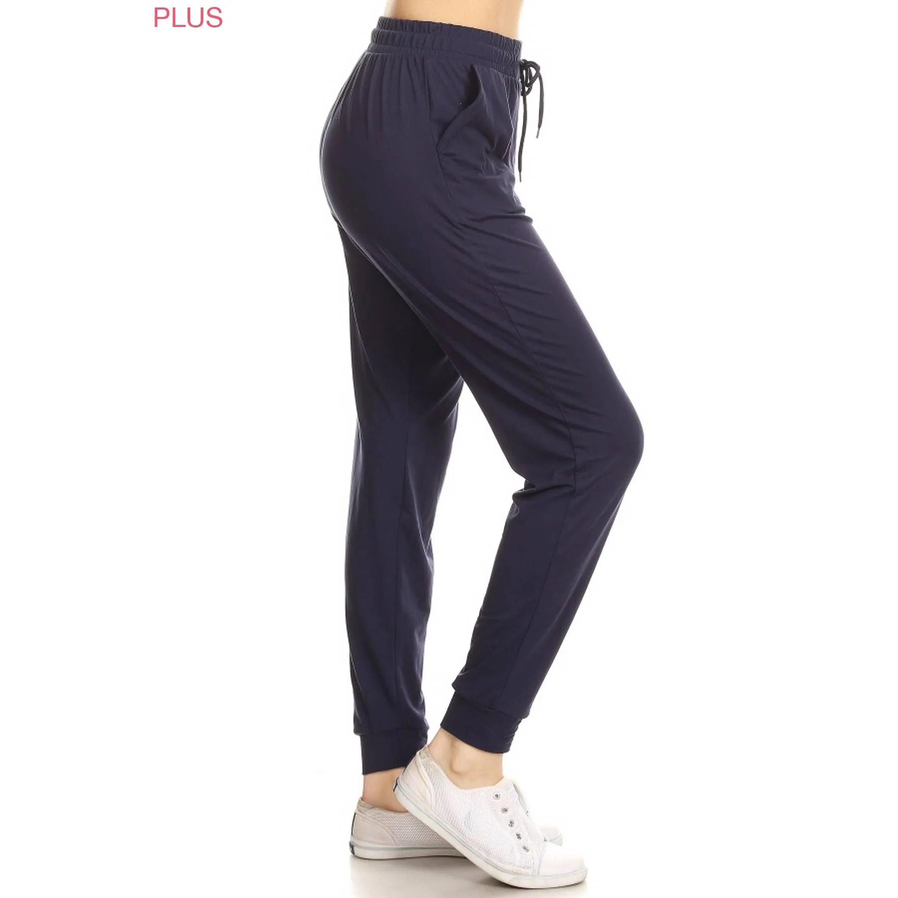 SALE Plus Size Buttery Soft Solid Joggers with Drawstring