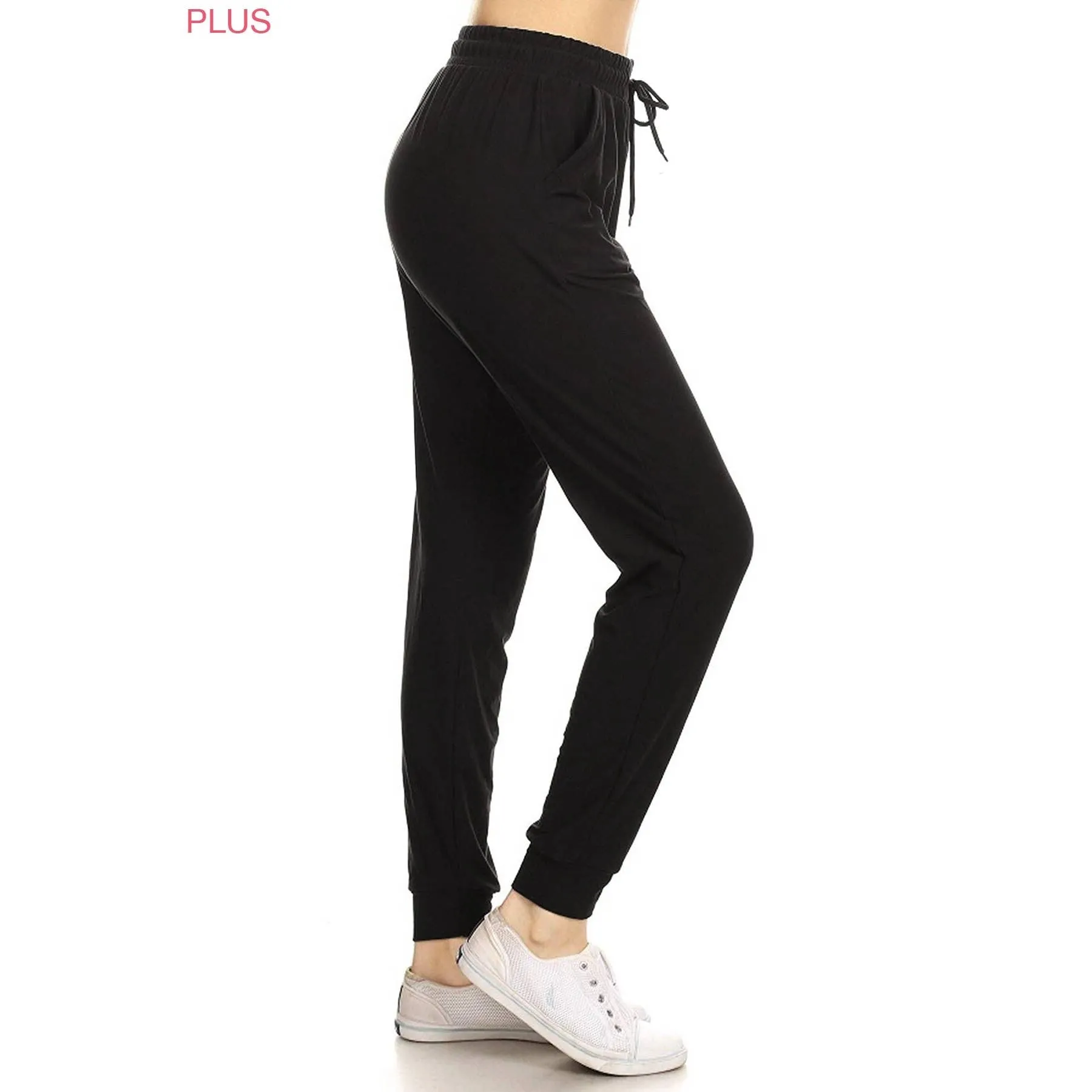SALE Plus Size Buttery Soft Solid Joggers with Drawstring