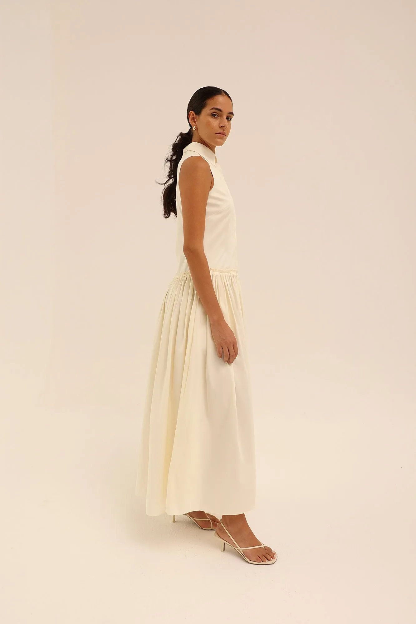 Sama Shirt Dress in Cream