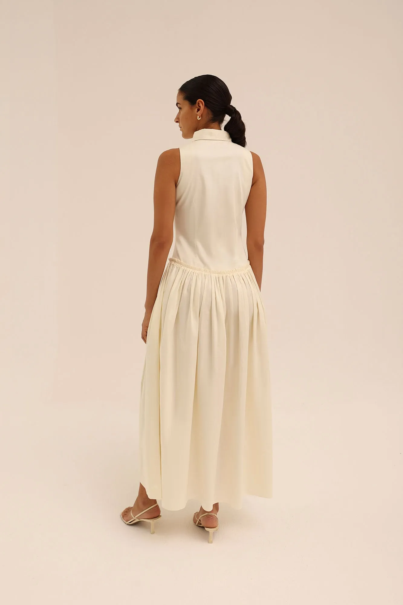 Sama Shirt Dress in Cream
