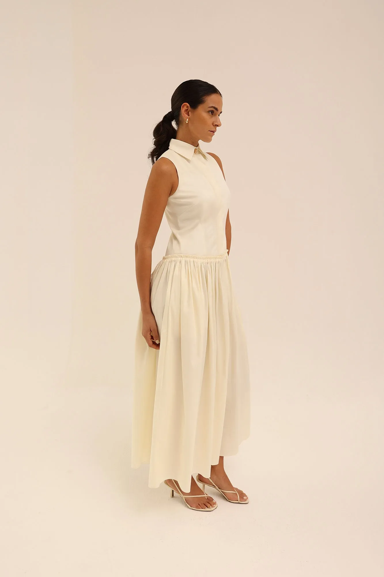Sama Shirt Dress in Cream