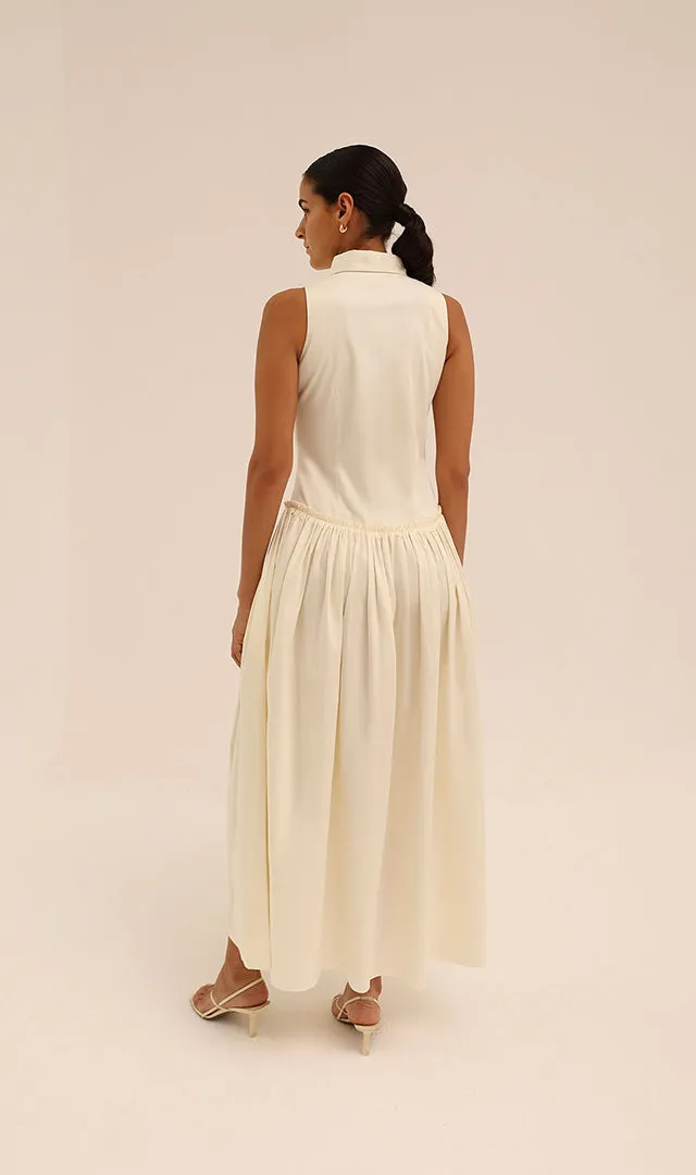 Sama Shirt Dress in Cream