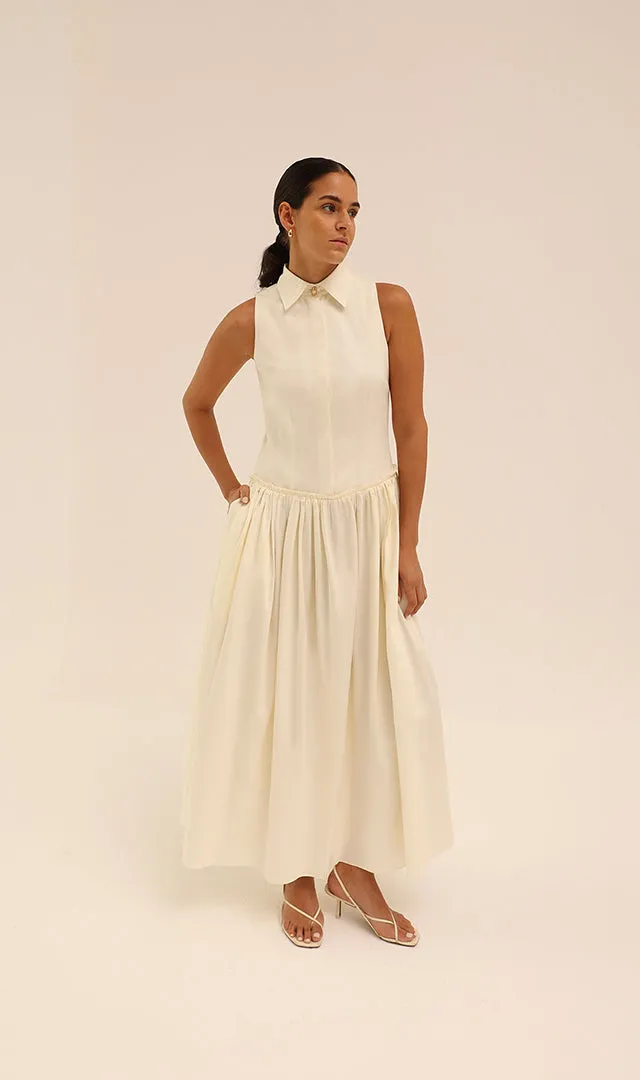 Sama Shirt Dress in Cream