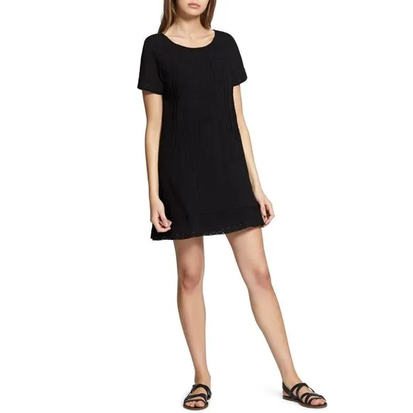 Sanctuary After Glow Pleated Lace-Trim Mini Dress