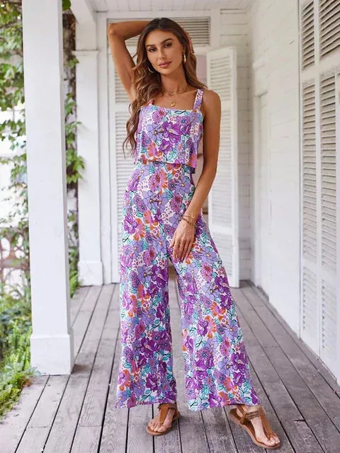 Sandra - Floral Wide-Leg Jumpsuit