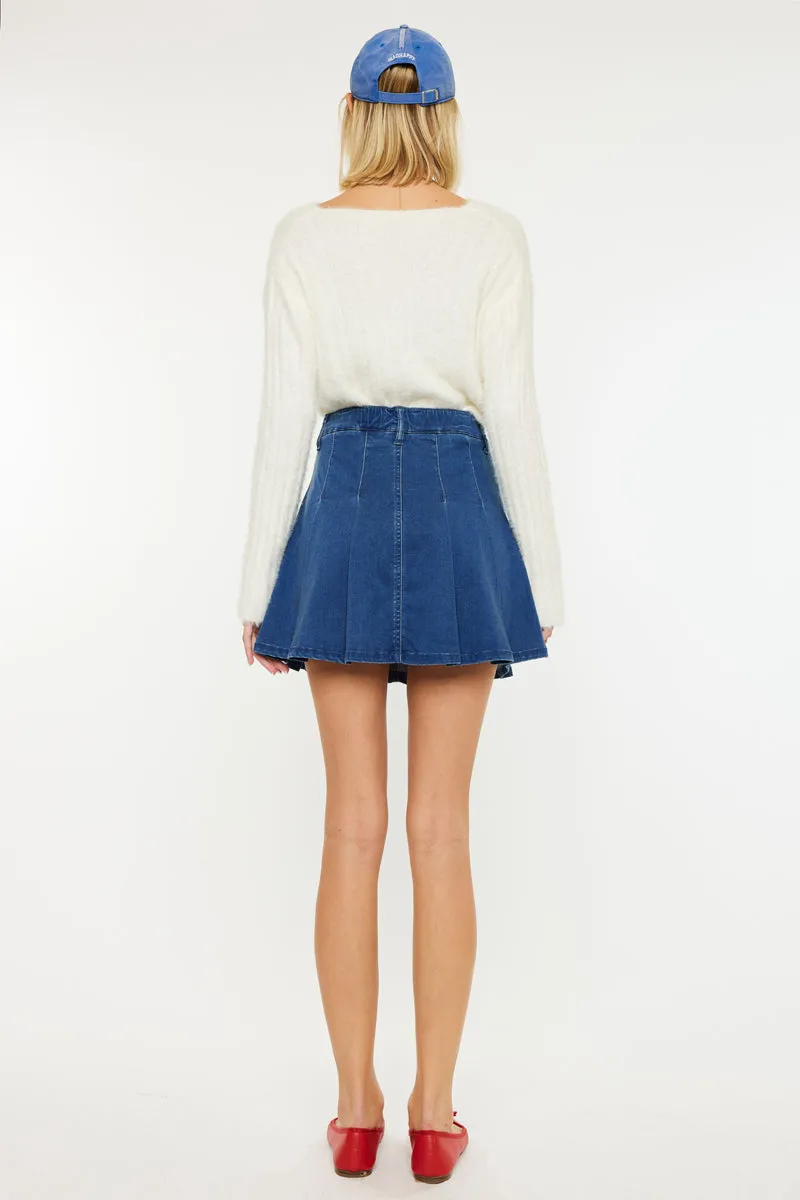 Sandy High Rise Pleated Mini Skort