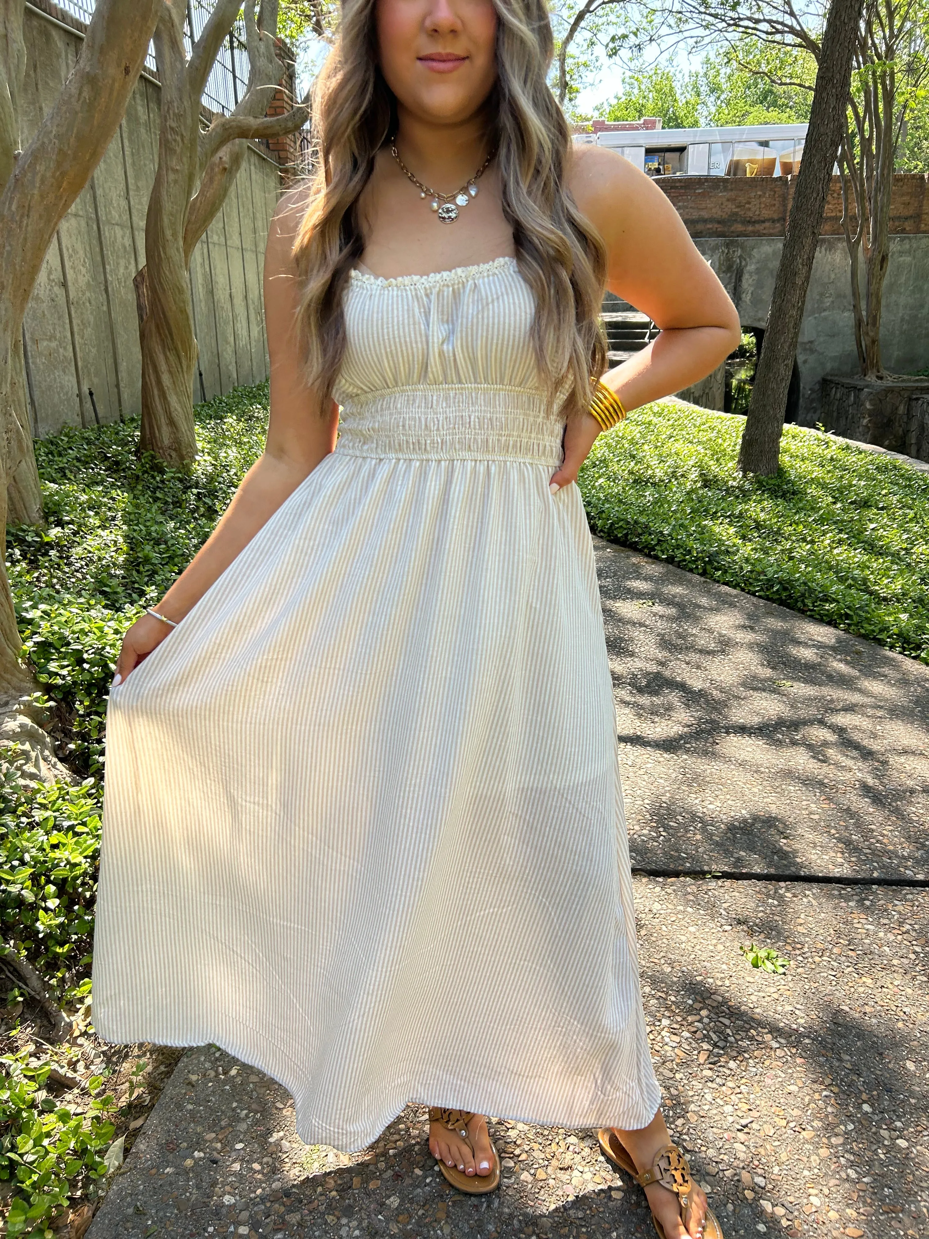 Seashore Stripe Midi Dress