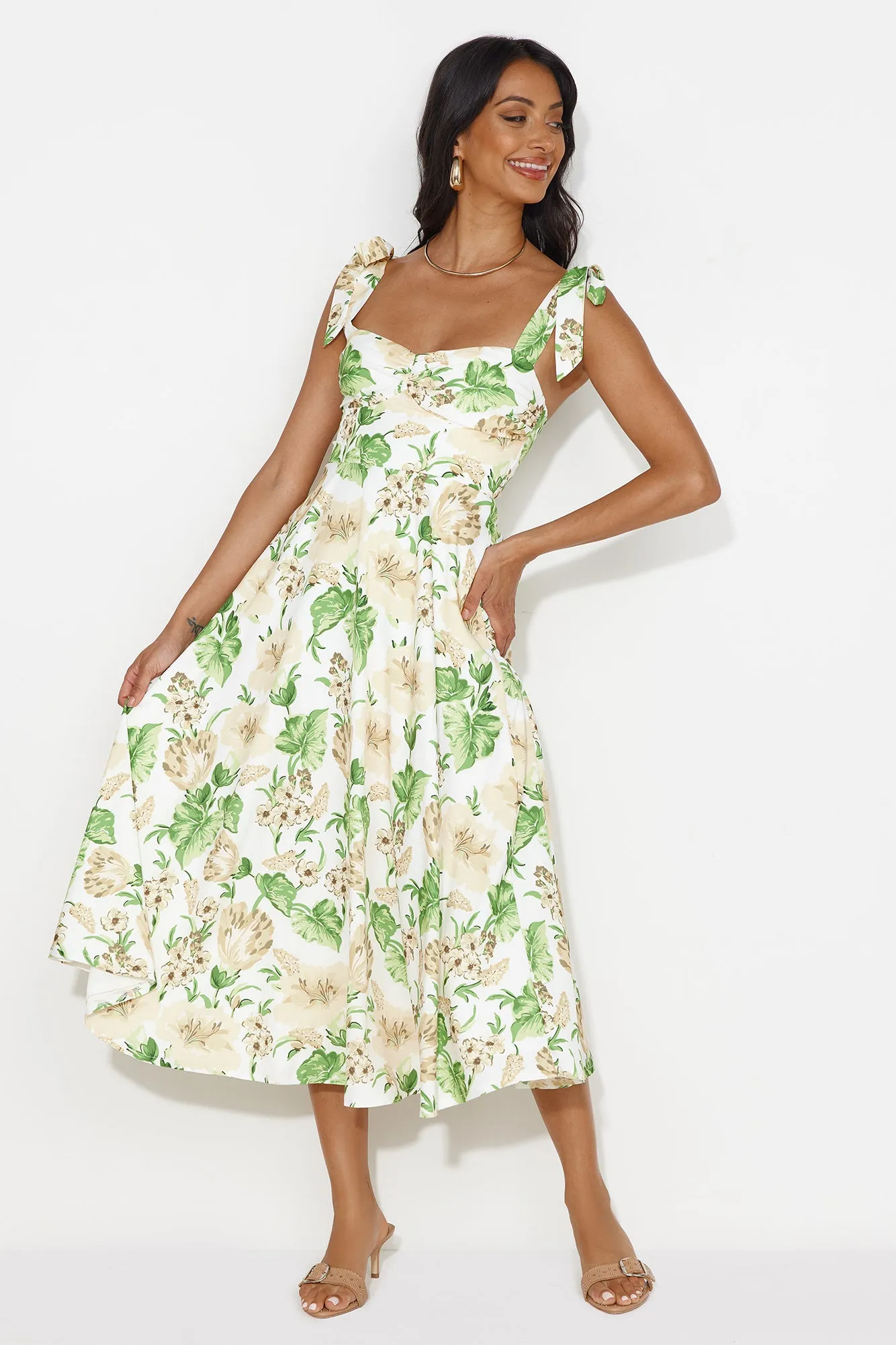Seaside Space Midi Dress White