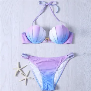 Sexy Bikini Classic Shell Bikinis Set Swimwear Women Swimsuit Push Up Swim Suit Biquini Tankini Beachwear Monokini BJ266