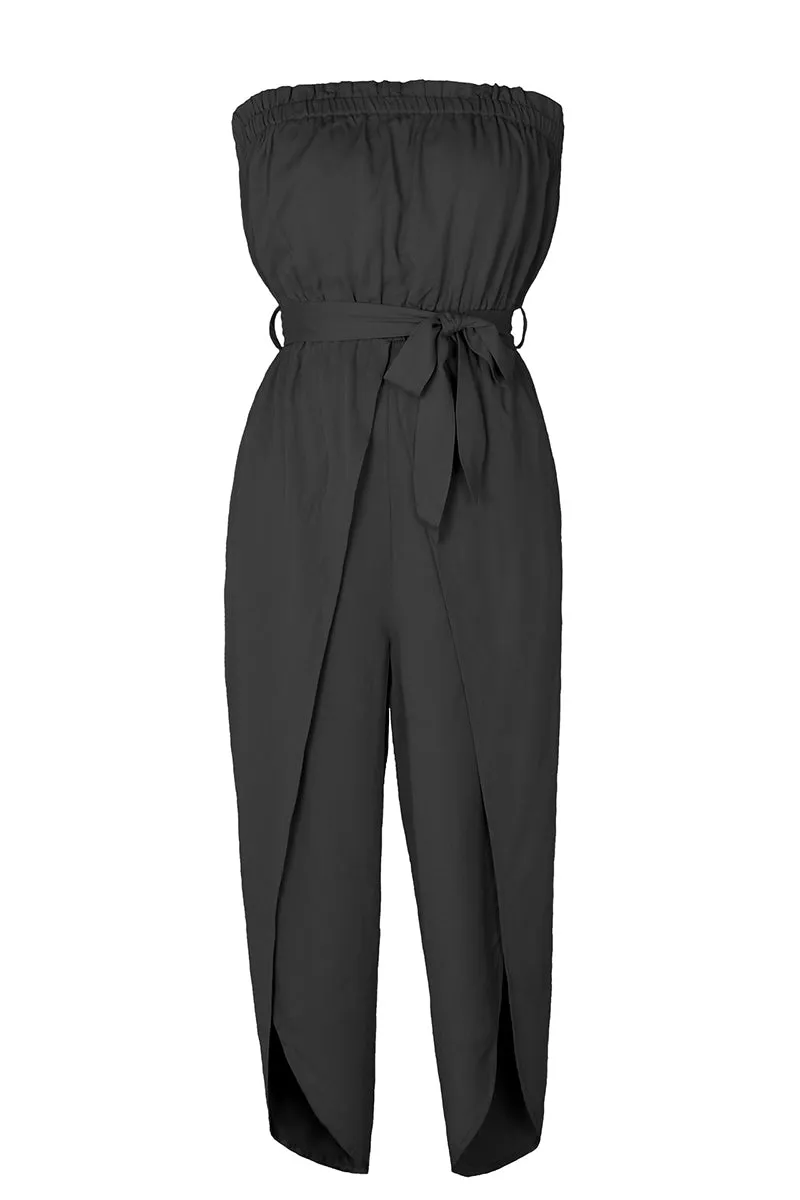 Sexy Casual Solid Frenulum Strapless Loose Jumpsuits(3 Colors)