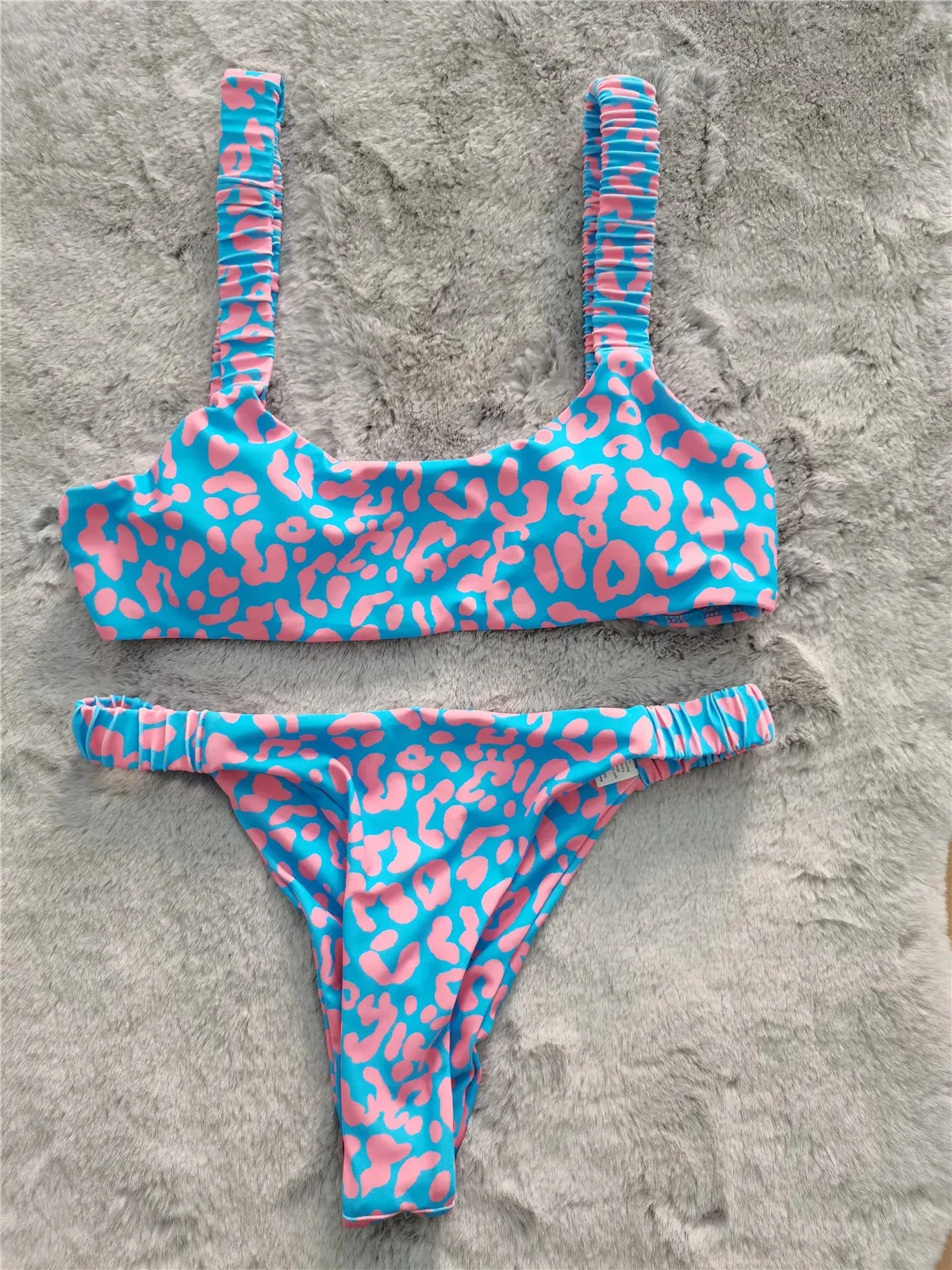 Sexy Micro Bikini  Orange Leopard Push Up