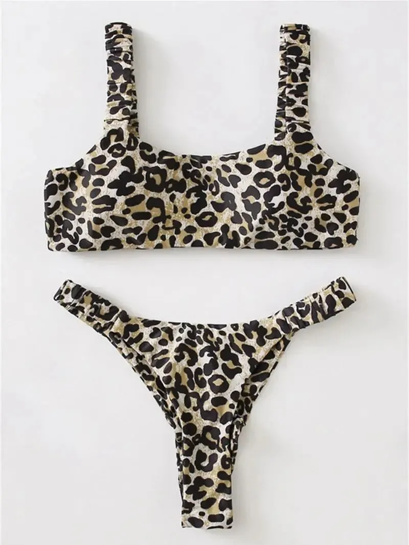 Sexy Micro Bikini  Orange Leopard Push Up