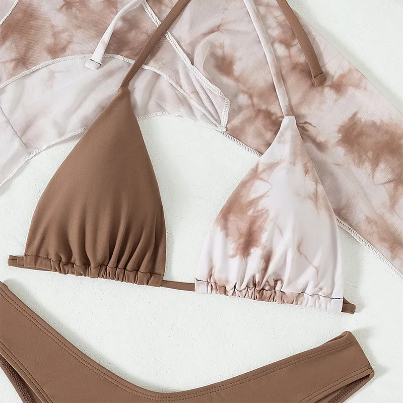 Sexy micro bikini set High cut swimsuit women Long sleeve swimwear