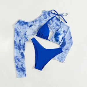 Sexy micro bikini set High cut swimsuit women Long sleeve swimwear