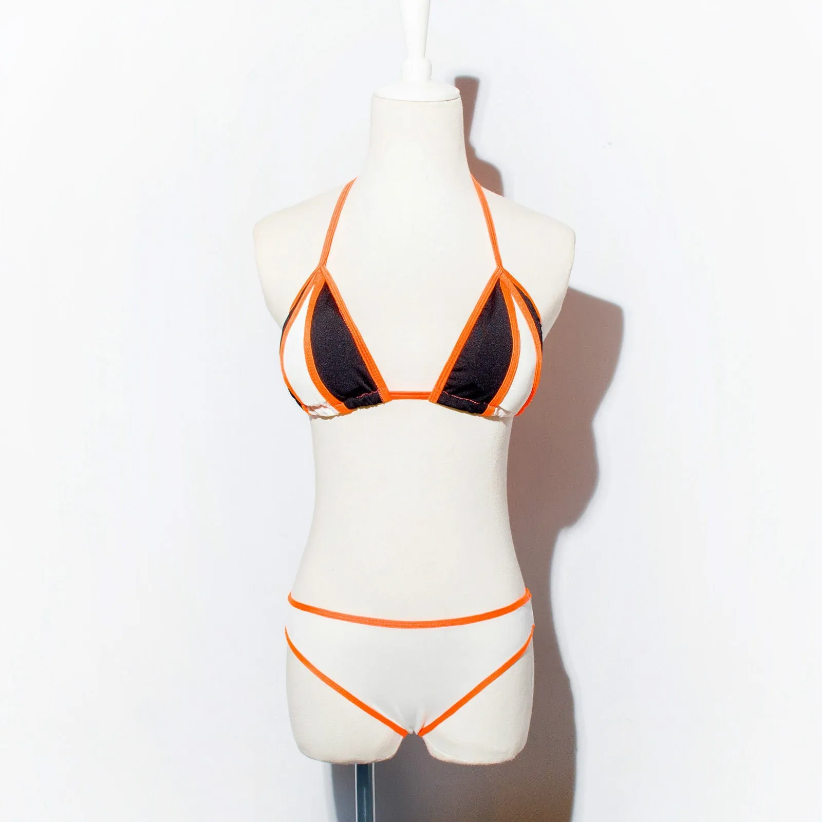 Sexy Women's Bandage Bikini Set Simple Push-up Halter Bra Swimsuit Bathing Swimwear