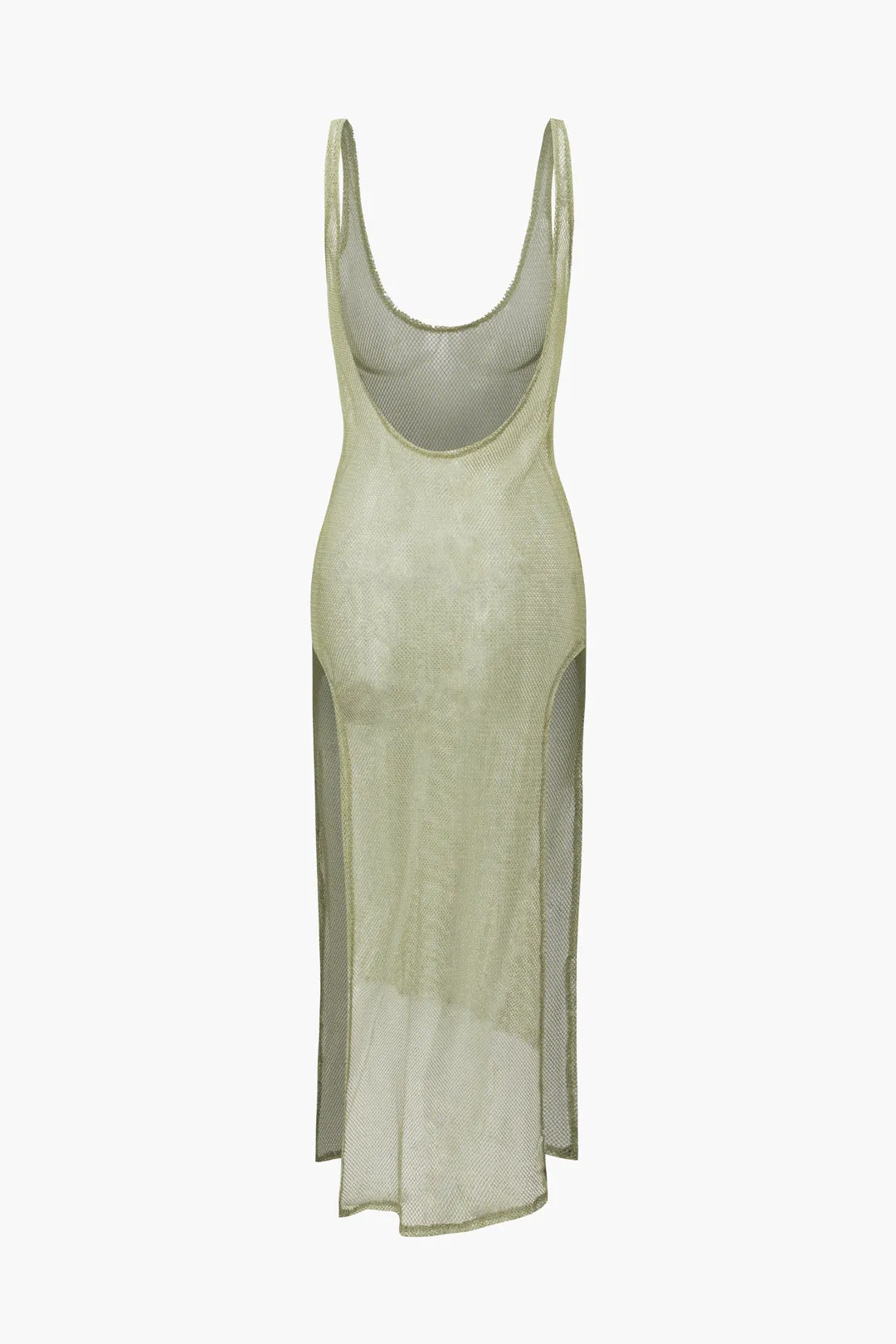 Sheer Mesh Slit Cover-up Dress