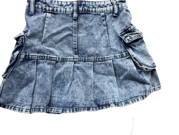 SHEIN Pleated Denim Mini Skirt