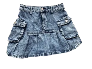 SHEIN Pleated Denim Mini Skirt