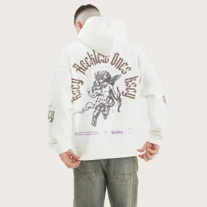Shield Oversized Hoodie Natural White