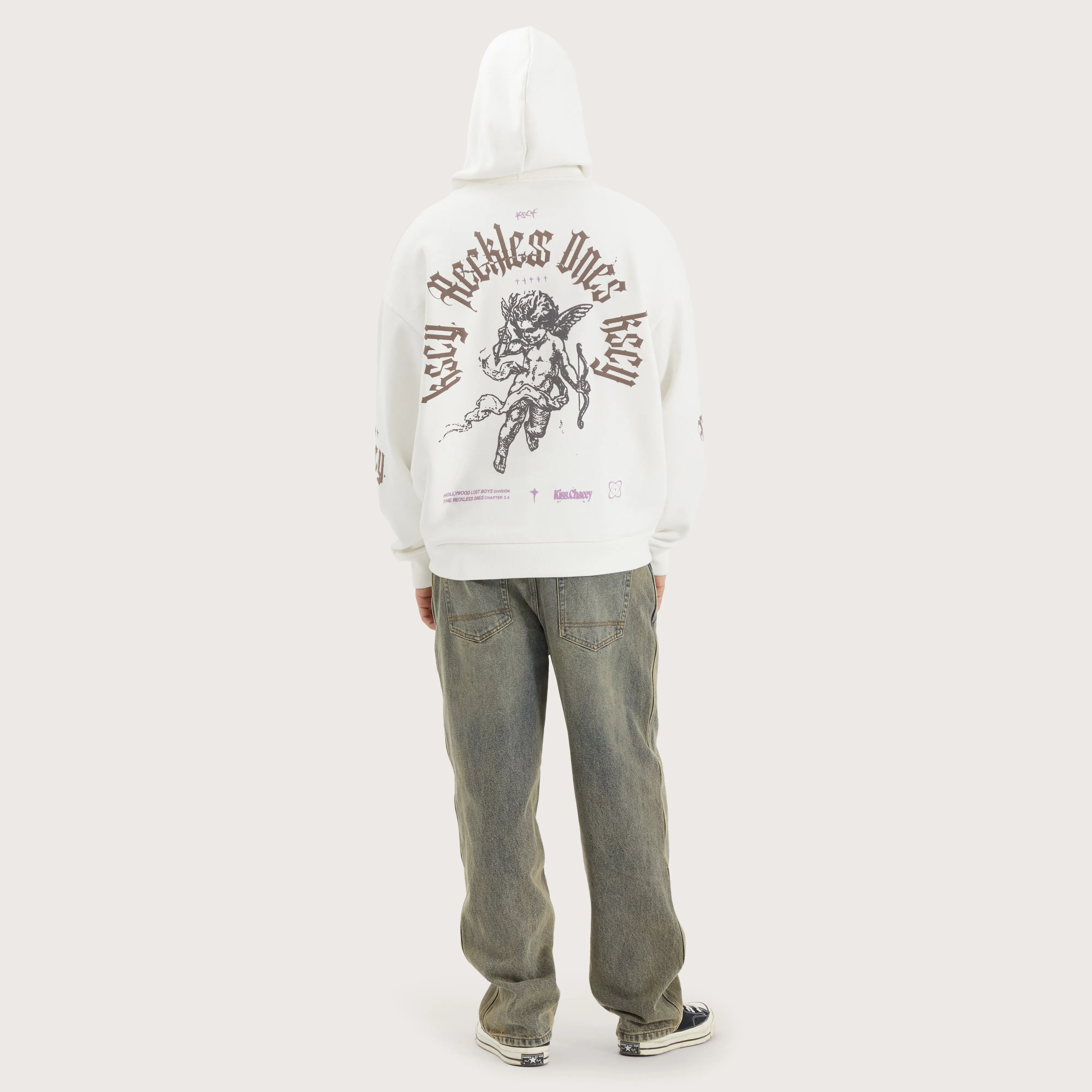 Shield Oversized Hoodie Natural White