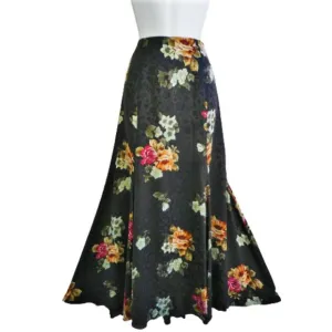 SiLK Embossed Floral Skirt Trumpet Side Zip Vintage 90s Jones New York Lined 14