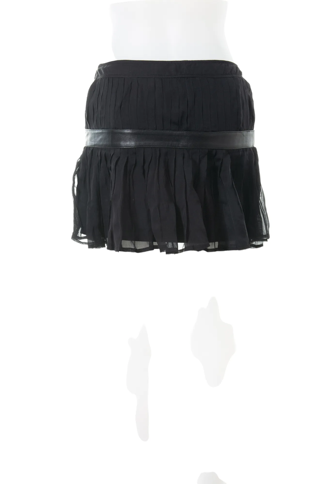 Silk Pleated Mini Skirt